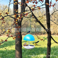 Mushroom-Shaped Hanging Wild Bird Feeder for Outdoor Garden and Yard, Rainproof Dome Design