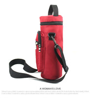 Portable Insulated Water Bottle Carrier Bag with Shoulder Strap for Outdoor Activities