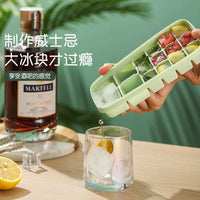 Food Grade Silicone Ice Cube Tray with Lid, Large Capacity Easy Release Ice Mold for Home Bar