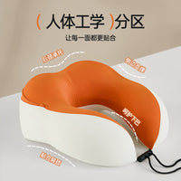 Memory Foam U-Shaped Travel Neck Pillow with Hood for Airplanes and Cars