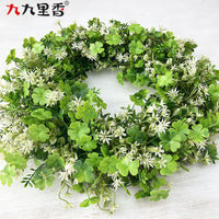 Large Artificial Clover Wreath for St. Patrick's Day Door Decor