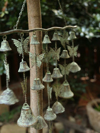 Vintage Cast Iron Wind Chime American Country Style Butterfly Bird Decorative Bell for Patio Shop Balcony