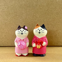 Zakka Cat DIY Chinese Wedding Groom Bride Miniature Scene Resin Figurine