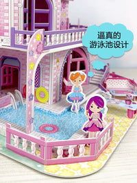 Kids 3D Puzzle House Model Double-Layer Villa Building Toy for Girls 8-10 Year Old Birthday Gift