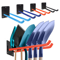 Wall-Mounted Garage Tool Organizer Rack - Metal Shovel Rake Holder for Garden Tools and Home Storage