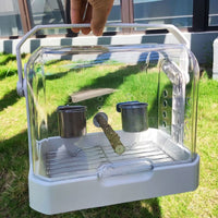 Multifunctional Transparent Portable Parrot Travel Cage Pet Carrier Display Cage Bird Cage