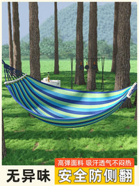 Outdoor Canvas Hammock with Anti-Roll Design for Camping, Single/Double Person