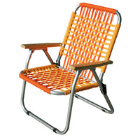 2025 New Cotton Rope Woven Folding Chair Outdoor Garden Camping BBQ Aluminum Alloy Strap Chair
