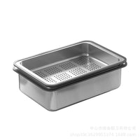 Stainless Steel Sink Colander Basket Multi-functional Drain Basin for Single Sink