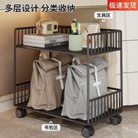 Under-Desk Mobile Storage Cart with Wheels, Multi-tier Office Bookshelf Organizer for Workstation