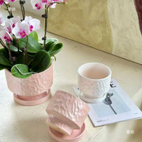 Ceramic Indoor Planter Pot with Drainage Hole for Orchids and Green Plants