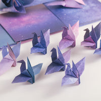 Origami Paper for Kids, Starry Sky Patterned Square Craft Paper for Cranes and Hearts