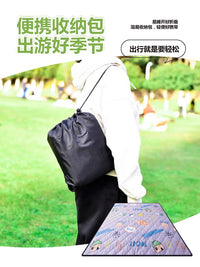 Ultrasonic Oxford Cloth Picnic Blanket, Waterproof and Moisture-Proof Outdoor Mat with Storage Bag