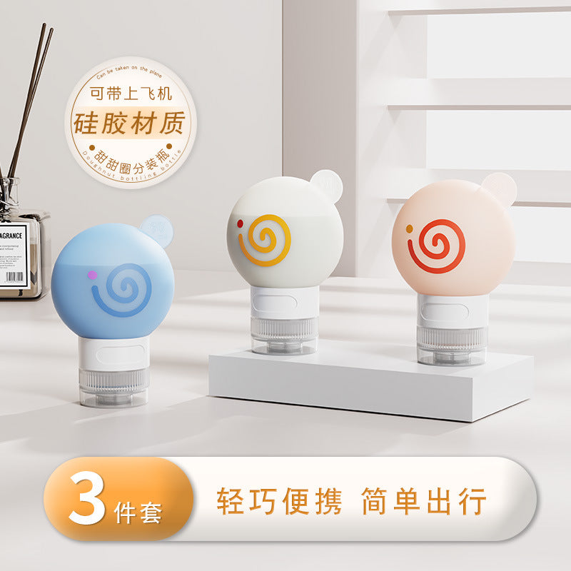 Donut Silicone Travel Dispenser Bottle Set for Lotions and Cosmetics