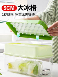 Large Silicone Ice Cube Mold for Whiskey Cocktails - 5cm Square Ice Maker with Press