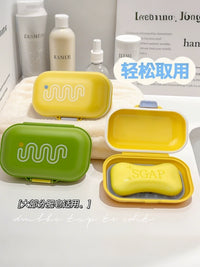 Portable Travel Soap Box with Lid and Drain for Business Trips