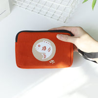 Japanese Style Lucky Bag Coin Purse for Women, Portable Mini Fabric Wallet with Wrist Strap