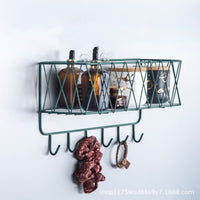 No-Drill Wall-Mounted Bathroom Shelf with Hooks