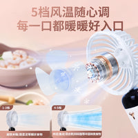 Portable Mini Fan for Kids' Food Cooling, Handheld & Desktop, Rotatable, 5-Speed with Digital Display