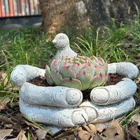 Decorative Stone Effect Bird Bath Feeder for Garden & Outdoor Decor