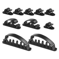 Self-Rolling Braided Cable Sleeve Organizer Kit with Adhesive Cable Clips and Reusable Fastening Ties for Home Office