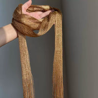 Starry Gold Tassel Scarf for Autumn/Winter - Elegant and Versatile Neckwear for Women