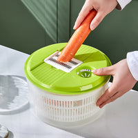 Manual Salad Spinner and Vegetable Dehydrator with Slicer