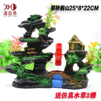 Aquarium Decorative Mountain Bridge Ornament for Fish Tank Landscaping