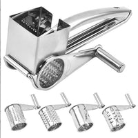 Hand-Crank Rotary Cheese Grater with Multiple Blades