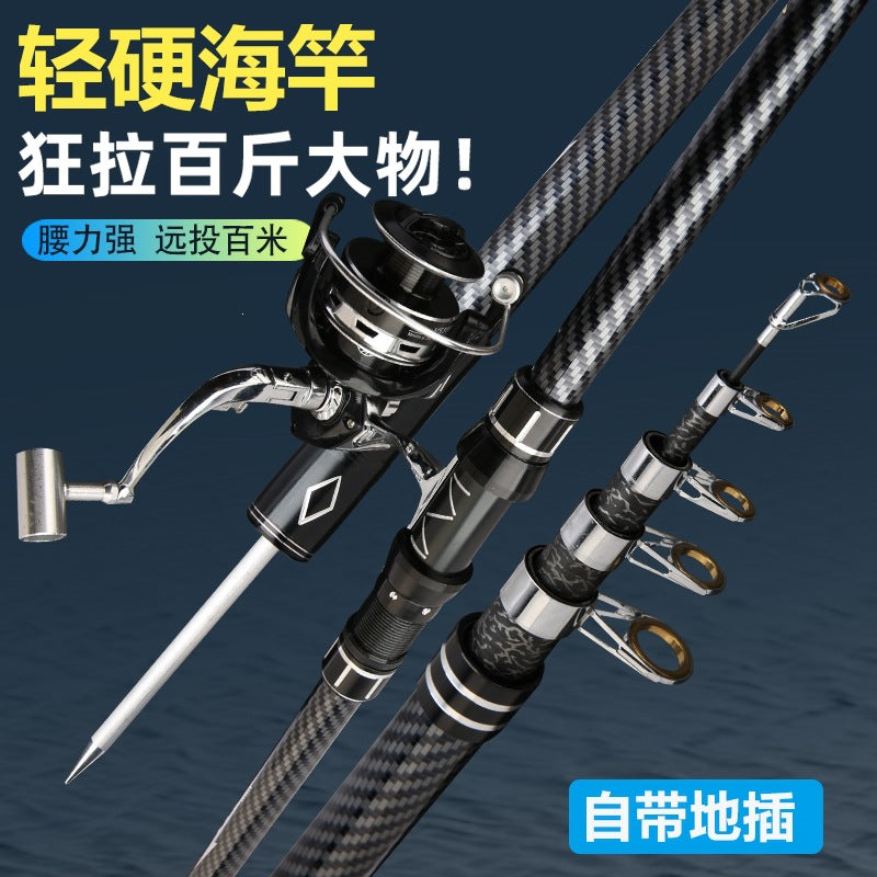 Wolf King Super Hard Sea Fishing Rod with Spinning Reel Set