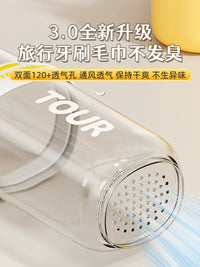 Portable Travel Toothbrush Holder and Mouthwash Cup Set for Couples and Kids