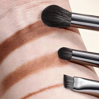 Portable Double-Ended Eyeshadow Brush Set with Mirror Case, 4-Piece Multifunctional Makeup Tool Kit