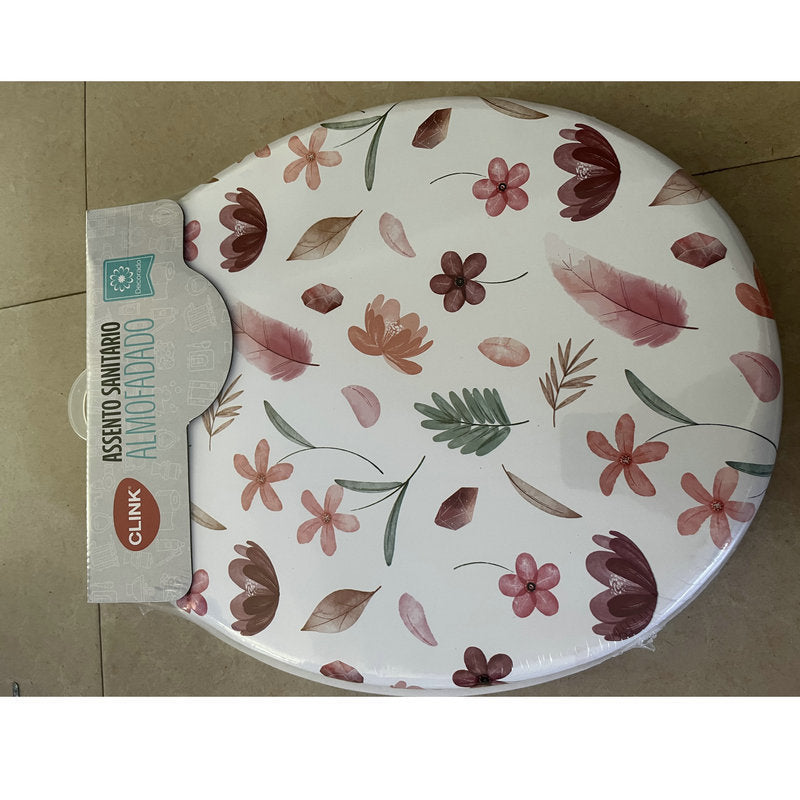 PVC Toilet Seat Cover, Soft Elongated Striped Toilet Lid with Printed Pattern