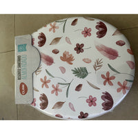 PVC Toilet Seat Cover, Soft Elongated Striped Toilet Lid with Printed Pattern