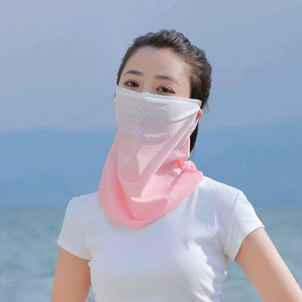 Women's Summer Breathable Ice Silk Sun Protection Face Mask for Cycling and Outdoor Activities