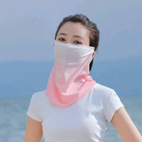 Women's Summer Breathable Ice Silk Sun Protection Face Mask for Cycling and Outdoor Activities