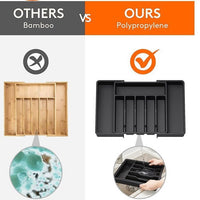Expandable Cutlery Drawer Organizer Tray for Kitchen Utensils