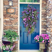 Spring Tulip & Hydrangea Wreath for Front Door Decor