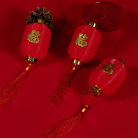 Waterproof Chinese New Year Calabash Lanterns with Fu Character for Outdoor Decoration