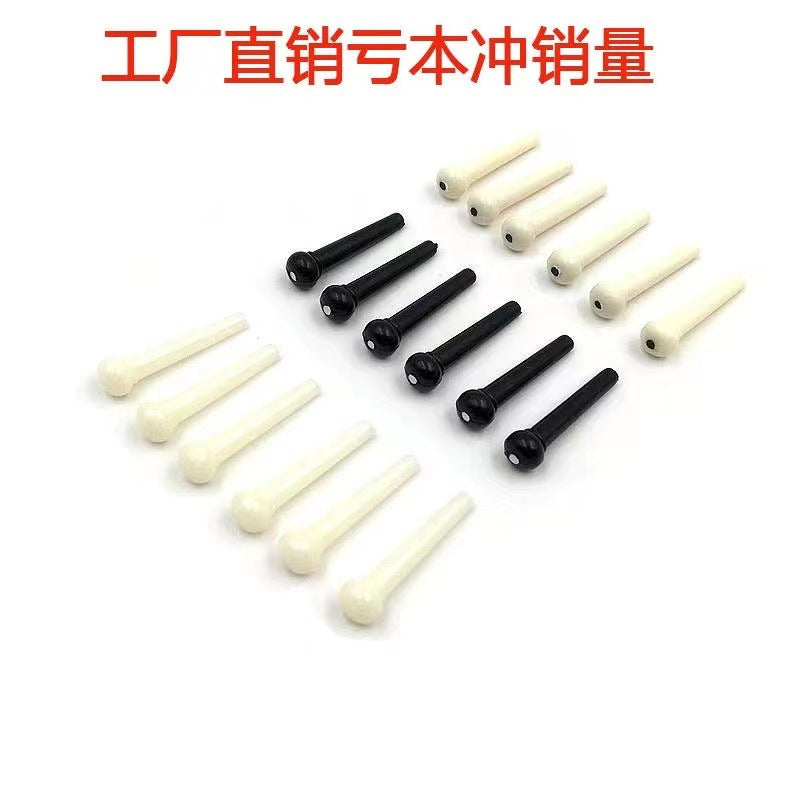 Acoustic Guitar Bridge Pins Set - ABS Plastic String Pegs for Folk Guitars