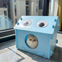Pet Cooling House for Cats - Summer Air-Conditioned Cat Bed with Ice Pack/Ice Box Options