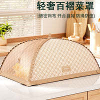 Foldable Food Cover Tent with Floral Lace Trim, Reusable Mesh Screen Food Protector for Indoor/Outdoor Dining