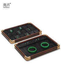 Premium Wooden Jewelry Display Tray for Rings, Necklaces, Bracelets, Jade, and Gemstones