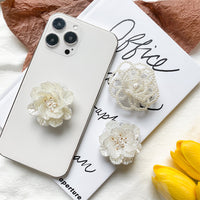 Elegant Rose Pearl Flower Phone Grip Stand for Desk