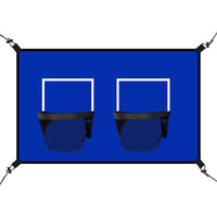 Outdoor Waterproof Sunscreen Kids Trampoline Basketball Hoop Set with Double Frame Basketball Toy