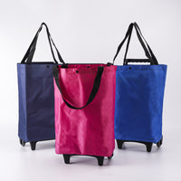 Foldable Shopping Cart with Wheels, Portable Waterproof Grocery Trolley for Supermarket and Outdoor Use