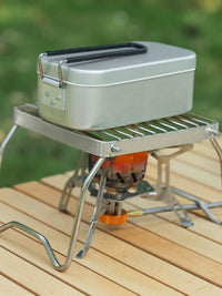 Portable Folding Camping Grill Stand Mini Gas Stove Rack Stainless Steel Burner Support