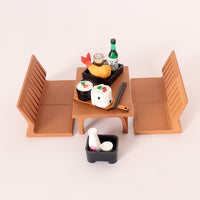 Dollhouse Miniature Japanese Style Tatami Table and Chair Set