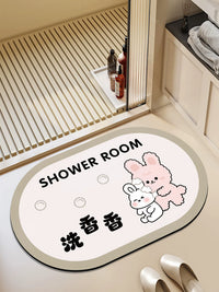 Diatomaceous Earth Bathroom Mat Super Absorbent Non-Slip Quick Dry Floor Mat for Shower, Toilet, and Entryway