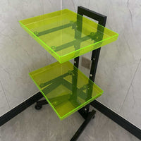 Stainless Steel Folding Salon Trolley Cart with Acrylic Trays for Hair Dyeing and Storage